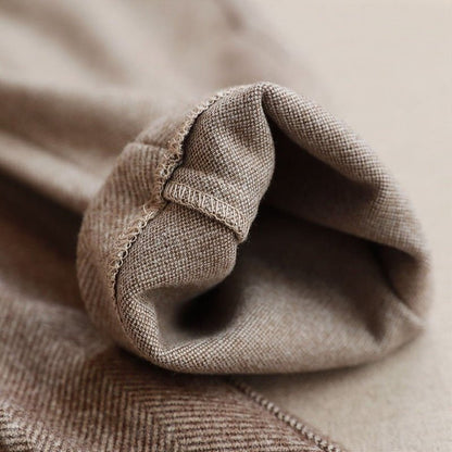Pantalón de tela espiga con cintura alta para hombre