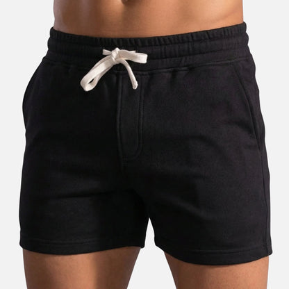 Shorts de forro polar con cordón y bolsillos para hombre