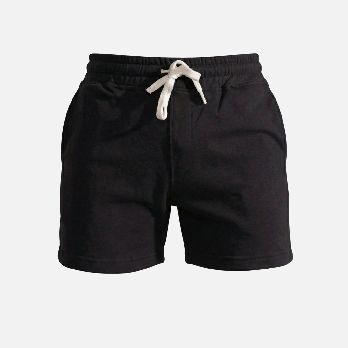Shorts de forro polar con cordón y bolsillos para hombre