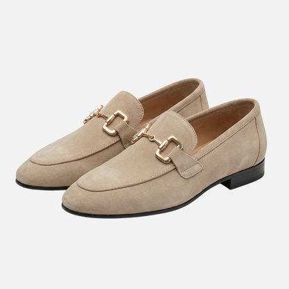 Mocasines casuales de ante con detalle de brida y comodidad diaria para hombre
