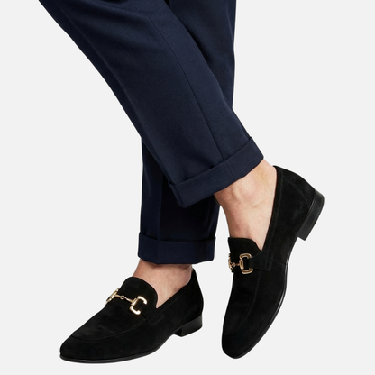 Mocasines casuales de ante con detalle de brida y comodidad diaria para hombre