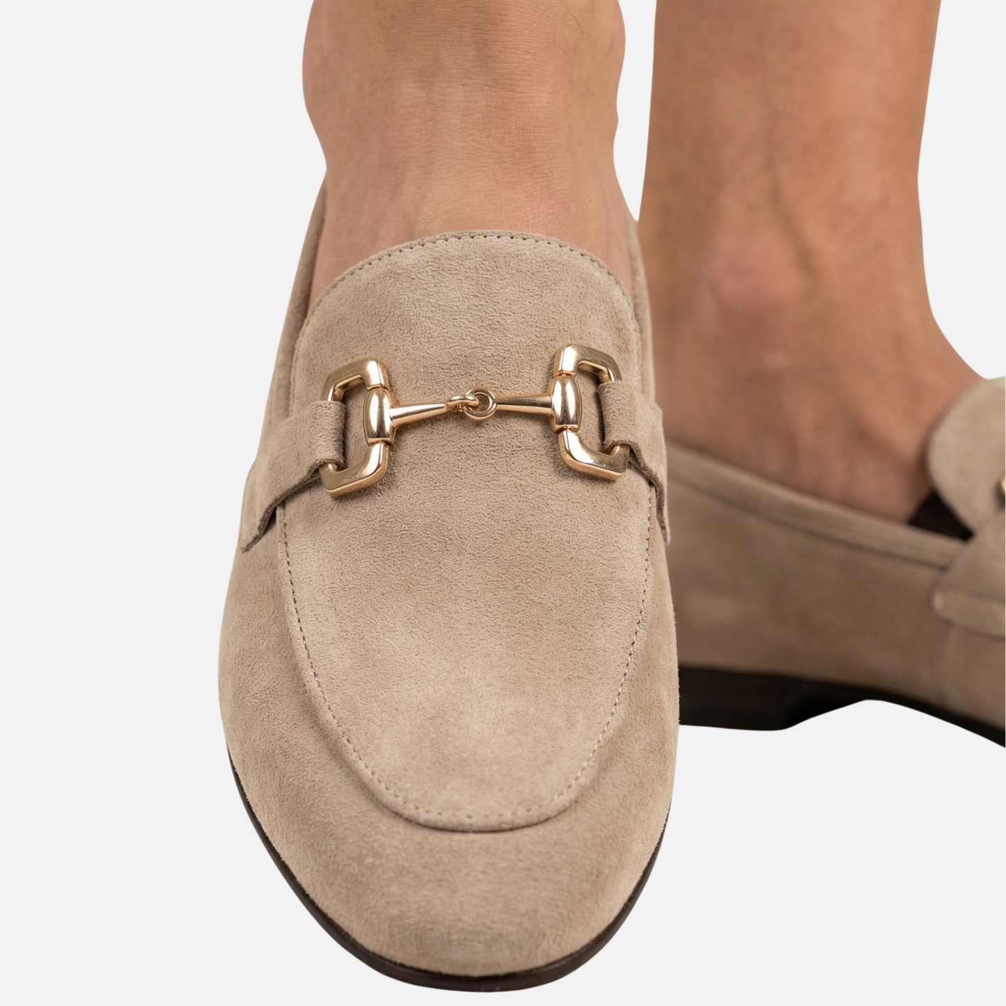 Mocasines casuales de ante con detalle de brida y comodidad diaria para hombre