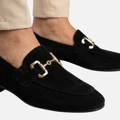 Mocasines casuales de ante con detalle de brida y comodidad diaria para hombre
