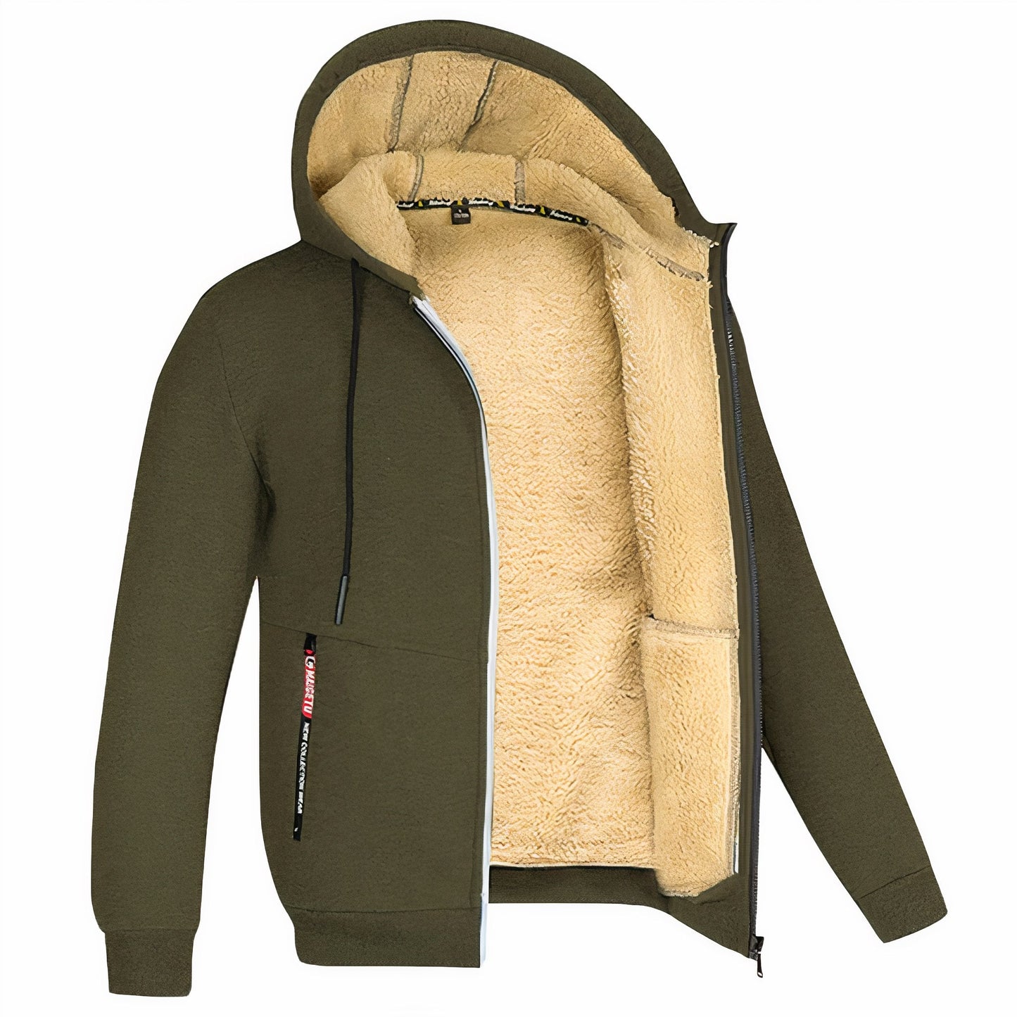 Chaqueta acolchada con forro interior de forro polar para hombre