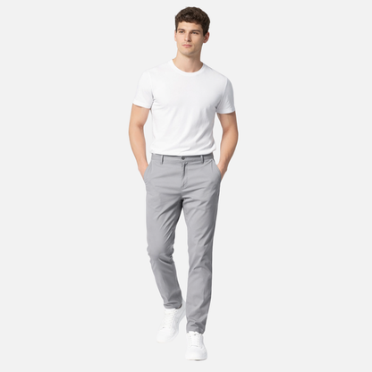 Pantalón de traje de corte recto con bolsillos laterales para caballeros