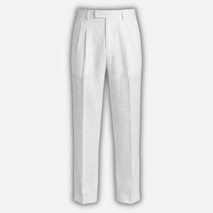 Pantalón clásico de rayas diplomáticas – Pantalón de tela de corte recto para caballeros