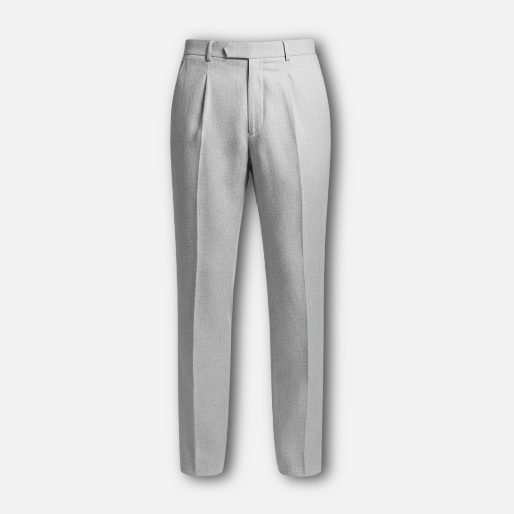 Pantalón clásico de rayas diplomáticas – Pantalón de tela de corte recto para caballeros