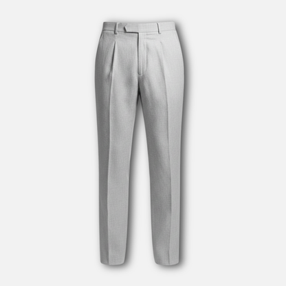Pantalón clásico de rayas diplomáticas – Pantalón de tela de corte recto para caballeros