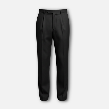 Pantalón clásico de rayas diplomáticas – Pantalón de tela de corte recto para caballeros