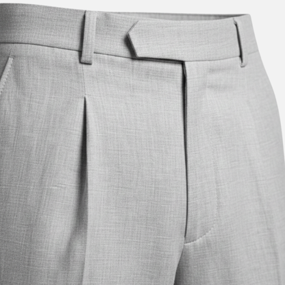 Pantalón clásico de rayas diplomáticas – Pantalón de tela de corte recto para caballeros