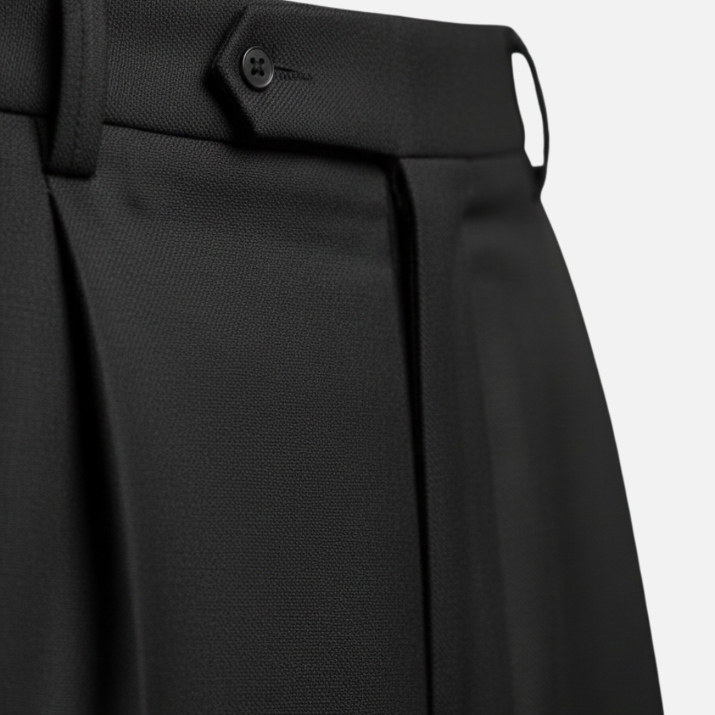 Pantalón clásico de rayas diplomáticas – Pantalón de tela de corte recto para caballeros