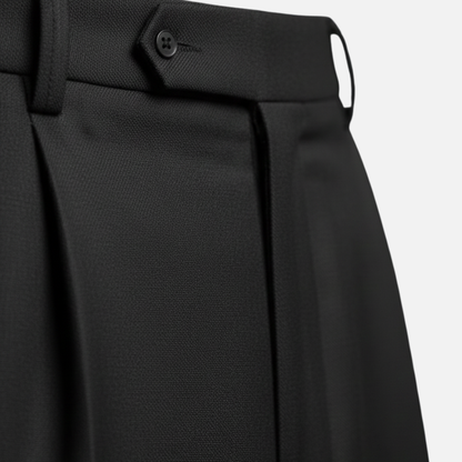 Pantalón clásico de rayas diplomáticas – Pantalón de tela de corte recto para caballeros