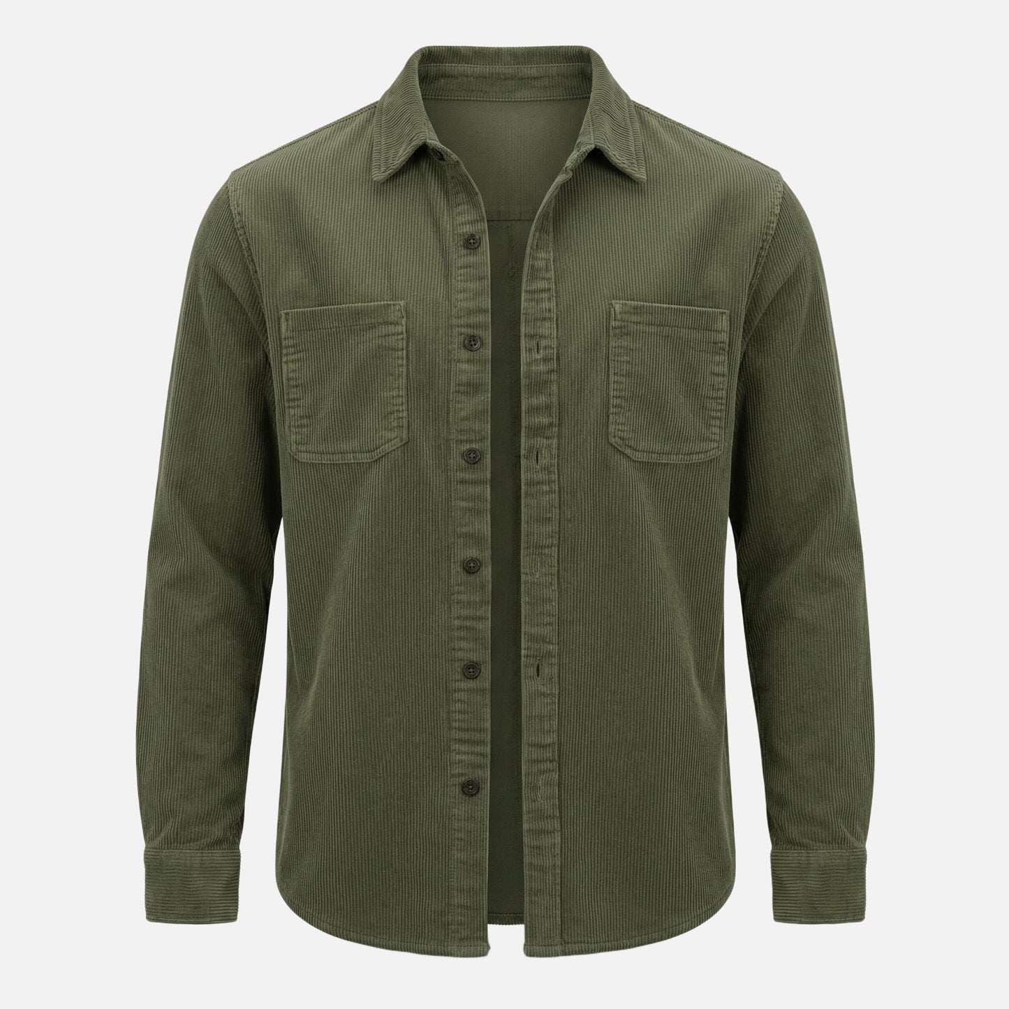 Sobrecamisa de mezcla de algodón acanalado – Ajuste relajado para hombre