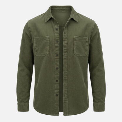 Sobrecamisa de mezcla de algodón acanalado – Ajuste relajado para hombre