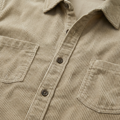 Sobrecamisa de mezcla de algodón acanalado – Ajuste relajado para hombre