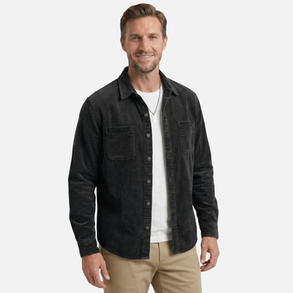 Sobrecamisa de mezcla de algodón acanalado – Ajuste relajado para hombre