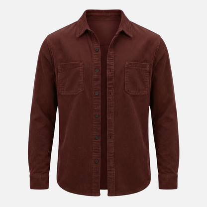 Sobrecamisa de mezcla de algodón acanalado – Ajuste relajado para hombre