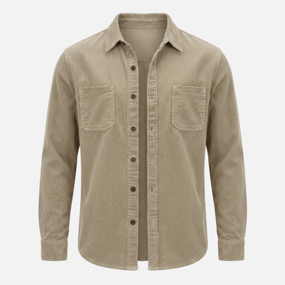 Sobrecamisa de mezcla de algodón acanalado – Ajuste relajado para hombre