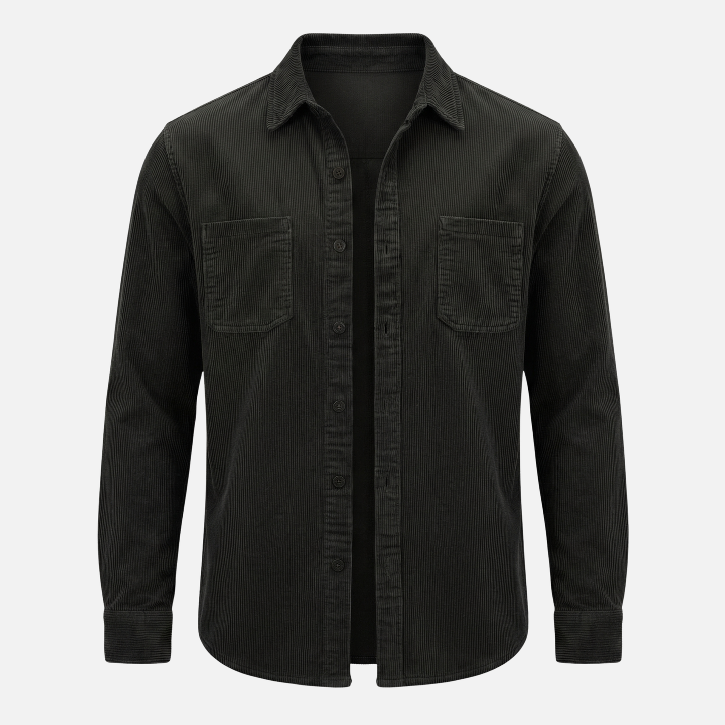 Sobrecamisa de mezcla de algodón acanalado – Ajuste relajado para hombre