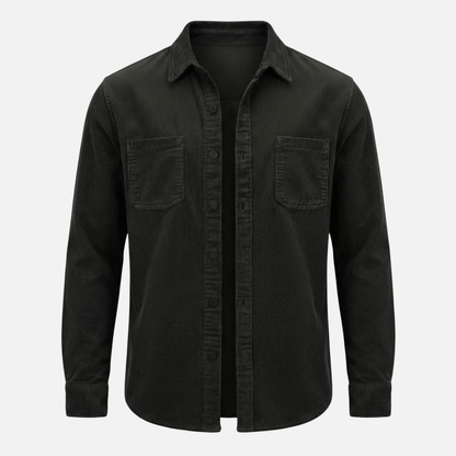 Sobrecamisa de mezcla de algodón acanalado – Ajuste relajado para hombre
