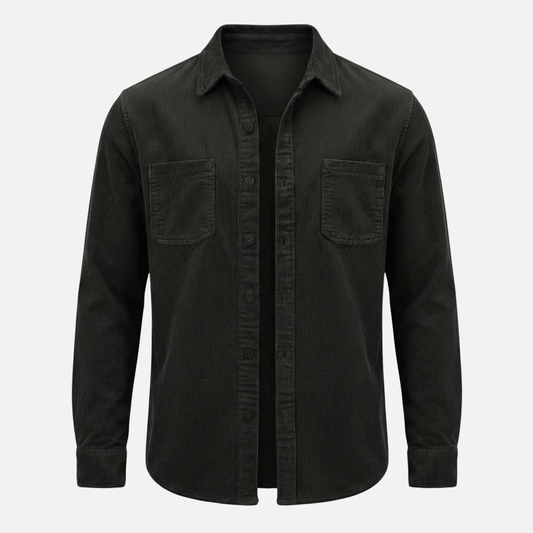 Sobrecamisa de mezcla de algodón acanalado – Ajuste relajado para hombre
