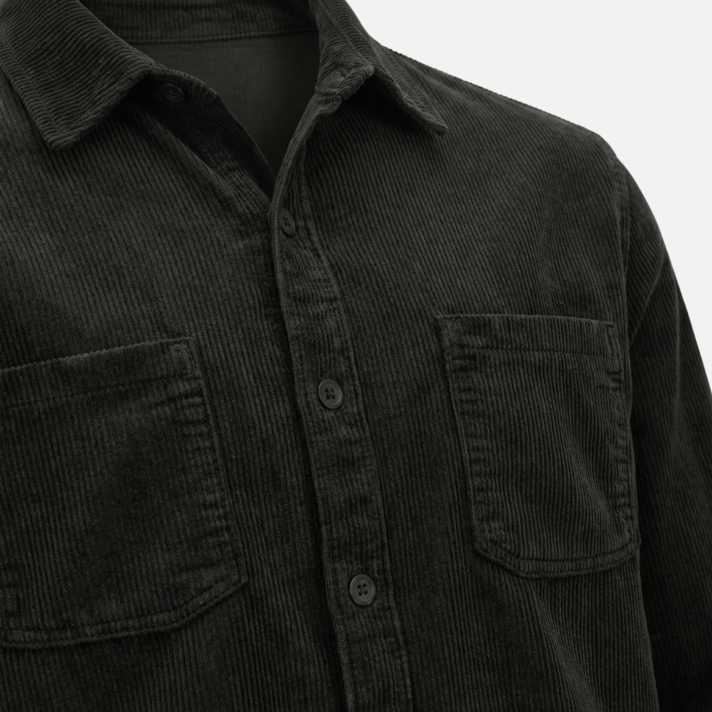 Sobrecamisa de mezcla de algodón acanalado – Ajuste relajado para hombre