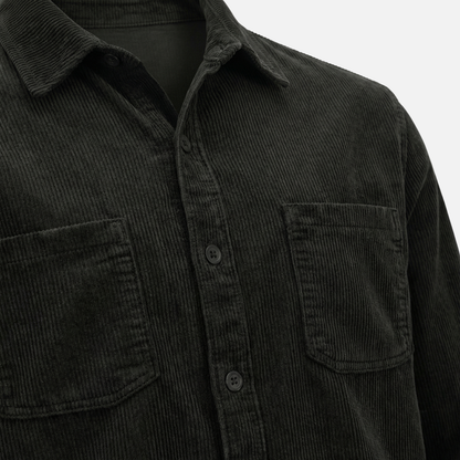 Sobrecamisa de mezcla de algodón acanalado – Ajuste relajado para hombre