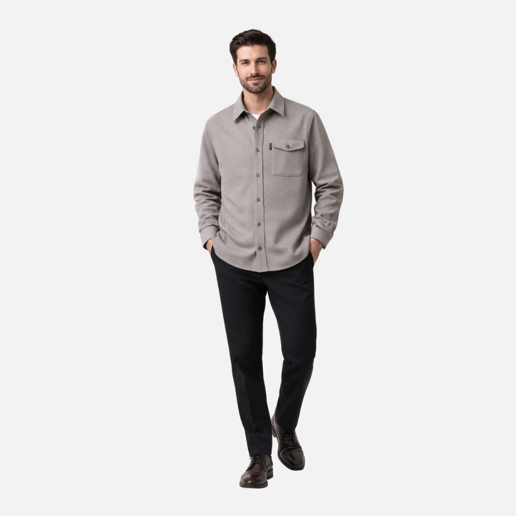 Sobrecamisa tejida con bolsillos en el pecho para caballeros