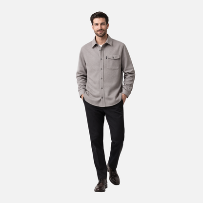 Sobrecamisa tejida con bolsillos en el pecho para caballeros