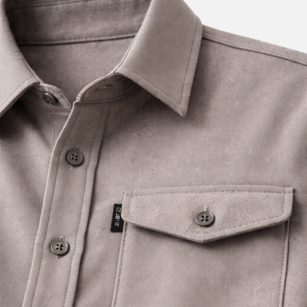 Sobrecamisa tejida con bolsillos en el pecho para caballeros