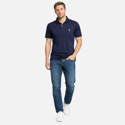 Polo de punto para hombre de manga corta – Corte clásico con tapeta de botones