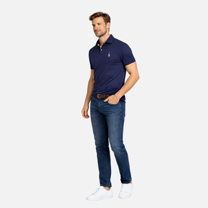 Polo de punto para hombre de manga corta – Corte clásico con tapeta de botones
