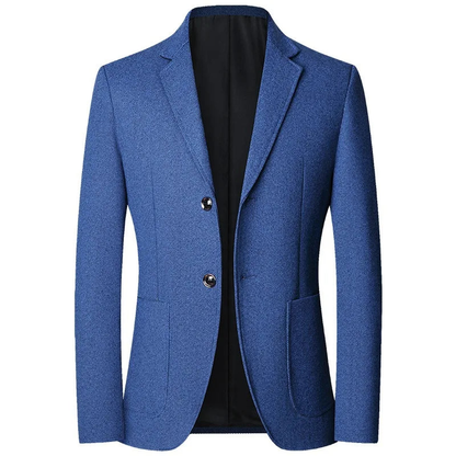 Blazer slim fit para hombre de mezcla ligera de lana con bolsillos laterales