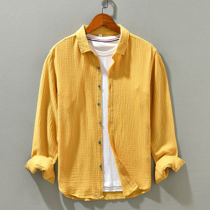 Camisa de lino transpirable para el día a día para hombre