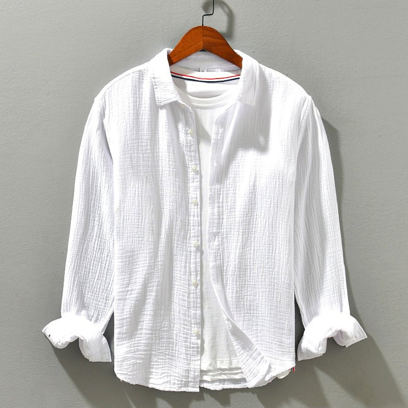 Camisa de lino transpirable para el día a día para hombre