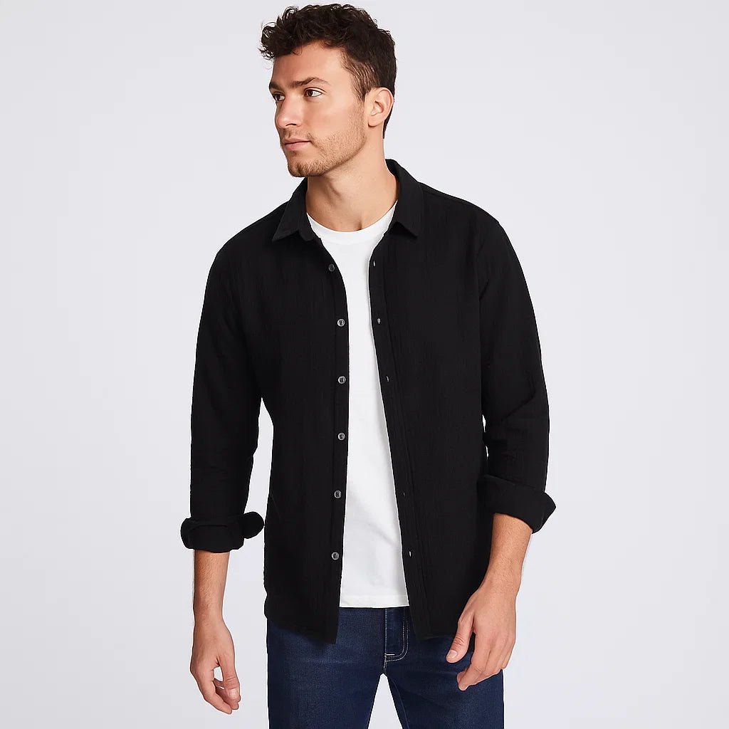 Camisa de lino transpirable para el día a día para hombre
