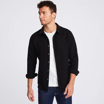 Camisa de lino transpirable para el día a día para hombre