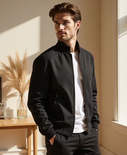 Chaqueta ligera para hombre resistente al viento con cremallera completa