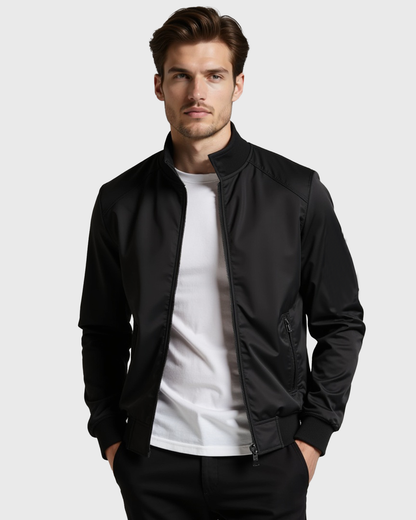 Chaqueta ligera para hombre resistente al viento con cremallera completa