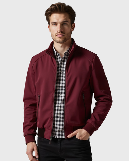 Chaqueta ligera para hombre resistente al viento con cremallera completa