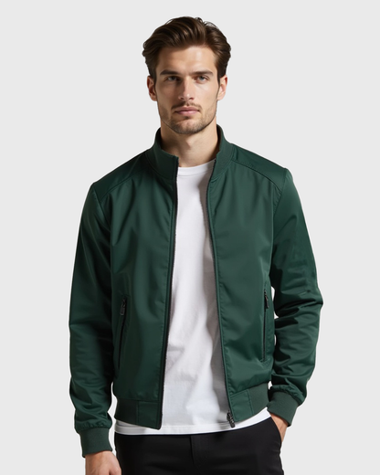 Chaqueta ligera para hombre resistente al viento con cremallera completa
