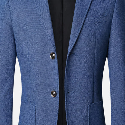 Blazer slim fit para hombre de mezcla ligera de lana con bolsillos laterales