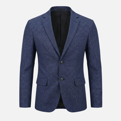 Blazer slim fit para hombre de mezcla ligera de lana con bolsillos laterales