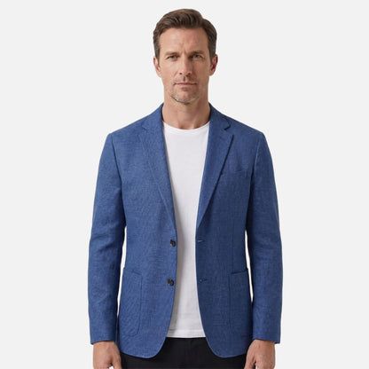 Blazer slim fit para hombre de mezcla ligera de lana con bolsillos laterales
