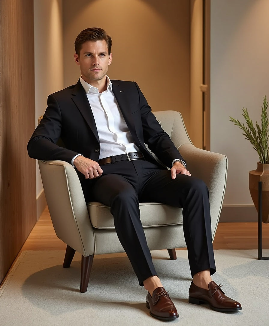 Pantalón Smart Casual muy elástico con corte hasta el tobillo para caballeros