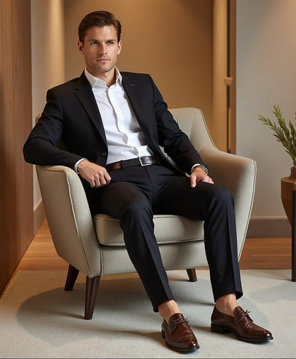 Pantalón Smart Casual muy elástico con corte hasta el tobillo para caballeros