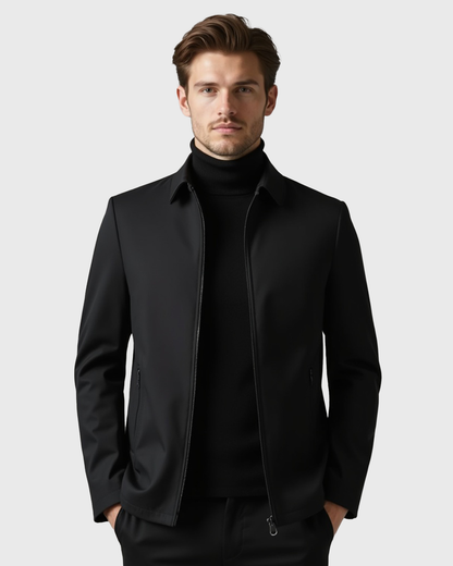 Chaqueta casual ligera con cuello alto – chaqueta outdoor para hombre con cremallera