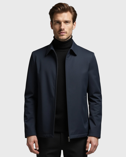 Chaqueta casual ligera con cuello alto – chaqueta outdoor para hombre con cremallera