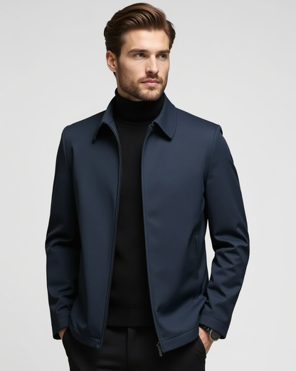 Chaqueta casual ligera con cuello alto – chaqueta outdoor para hombre con cremallera
