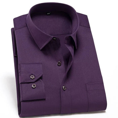 Camisa de algodón de alta calidad y resistente a las arrugas para hombre